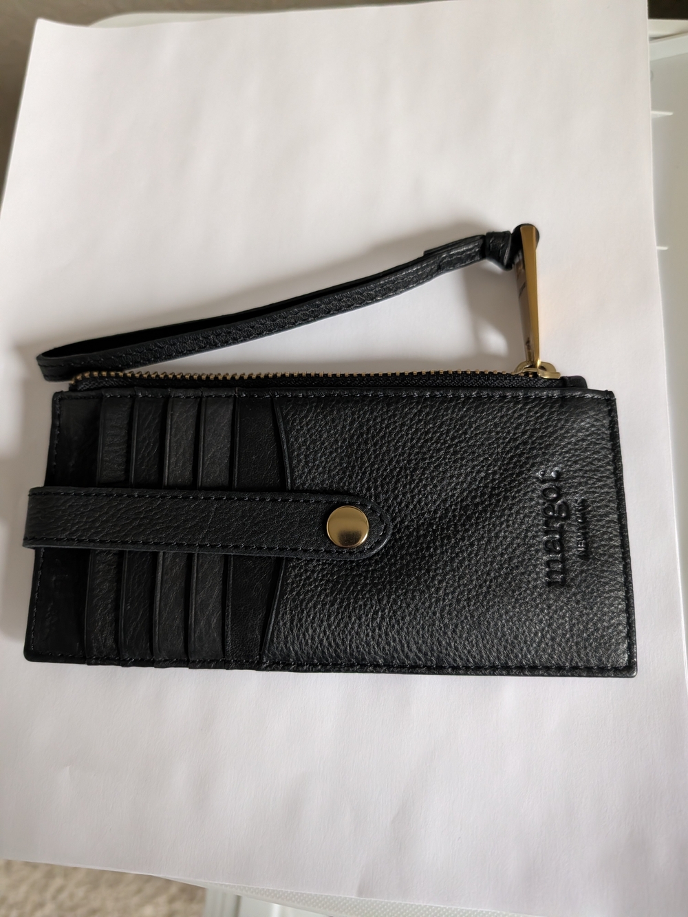 Margot Black Leather Wristlet Wallet New